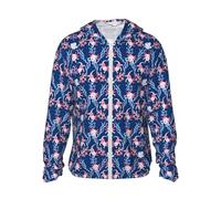 VOSERY Cute Lizard No.20201 Veste à capuche zippée légère à manches longues pour homme et femme, Noir/blanc, S