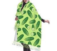 VOSERY Écharpe pashmina pour femme - Motif concombre Vert Écharpes tendance automne hiver grande couverture écharpe