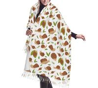 VOSERY Écharpe pour femme Motif escargots verts Marron