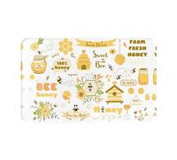VOSERY Farm Bee Tapis de salle de bain mignon miel 76,2 x 50,8 cm, doux, absorbant, antidérapant, lavable en machine, pour salle de bain
