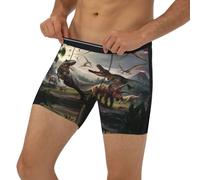 VOSERY Forest Park Dinosaure Boxer pour homme, doux et respirant, longueur étendue, Noir/blanc, XL