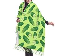VOSERY Foulard vert pour femme motif concombre pashmina châles - Foulards tendance automne hiver grande couverture écharpe