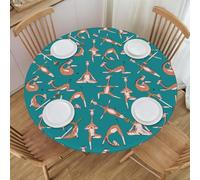 VOSERY Girafes Doing Various Nappe ronde de yoga, nappe ronde élastique extensible pour extérieur et intérieur, nappe ronde pour tables rondes jusqu'à 101,6 cm à 127 cm de diamètre
