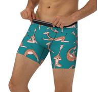 VOSERY Giraffes Doing Various Yoga Boxer Slip Slip Soft Respirant Long Long Boxer pour Homme, noir, Medium
