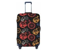 VOSERY Housse de bagage de voyage - boussole et montagnes dans roues de vélo 1 housse de protection lavable pour bagages de 45,7 à 81,3 cm, Noir/blanc, X-Large