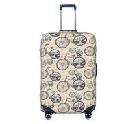 VOSERY Housse de bagage de voyage - Boussole et montagnes dans roues de vélo, housse de protection lavable pour bagages de 45,7 à 81,3 cm, noir, X-Large