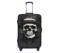 VOSERY Housse de bagage de voyage - Chapeau de magicien tête de mort lavable pour valises de 45,7 à 81,3 cm, Noir/blanc, Large