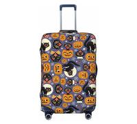 VOSERY Housse de bagage de voyage - Chats effrayants Halloween Citrouilles Housse de protection lavable pour bagages de 45,7 à 81,3 cm, noir, Small