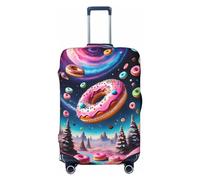 VOSERY Housse de bagage de voyage - Ciel étoilé Pin Tree Donut Housse lavable pour valise de 45,7 à 81,3 cm, noir, Medium