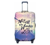 VOSERY Housse de bagage de voyage - Housse de protection lavable pour valise de 45,7 à 81,3 cm avec inscription « Not All Those Who Wander Are Lost », noir, Small