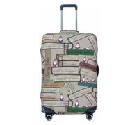 VOSERY Housse de bagage de voyage - livres de gnomes mignons et amusants lavables pour valises de 45,7 à 81,3 cm, noir, Medium