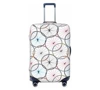 VOSERY Housse de bagage de voyage - Motif roue de vélo rouge lavable Housse de protection pour valise de 45,7 à 81,3 cm, noir, Large