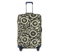 VOSERY Housse de bagage de voyage - Motif vélo mécanique lavable Housse de protection pour valise de 45,7 à 81,3 cm, noir, Large