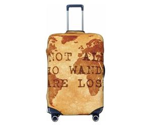 VOSERY Housse de bagage de voyage - Not All Those Who Wander Are Lost2 Housse de protection lavable pour valise de 45,7 à 81,3 cm, noir, Small