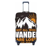 VOSERY Housse de bagage de voyage - Not All Who Wander Are Lost4 Housse de protection lavable pour valises de 45,7 à 81,3 cm, Noir/blanc, Medium