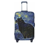 VOSERY Housse de bagage de voyage - Shambhala Cat In Van Gogh Impressionnist Housse lavable pour valise de 45,7 à 81,3 cm, noir, Medium