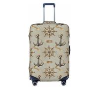 VOSERY Housse de bagage de voyage - Vintage Ancre corde gouvernail rétro lavable Housse de protection pour bagages de 45,7 à 81,3 cm, noir, Medium
