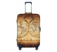 VOSERY Housse de bagage de voyage - Vintage Map of the World Housse de protection lavable pour bagages de 45,7 à 81,3 cm, Noir/blanc, X-Large