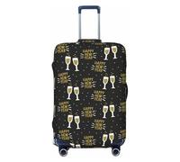 VOSERY Housse de protection pour valise - Haute élasticité - Housse de valise Happy New Year pour bagages, Noir , S