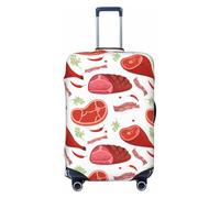 VOSERY Housse de protection pour valise - Haute élasticité imprimée jambon bacon housse de valise pour bagages, Noir , x-large