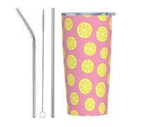VOSERY Joli gobelet isotherme en acier inoxydable avec couvercle et paille, tasse à café de voyage personnalisée de 591 ml