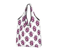 VOSERY Joli sac d'épicerie réutilisable en forme de chiffre 8, sac fourre-tout pliable avec poignées, noir, 3 PCS