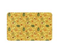 VOSERY Joli tapis de salle de bain, 76,2 x 50,8 cm, doux, absorbant, antidérapant, lavable en machine, motif avocat, mandarine