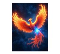 VOSERY Kit de peinture diamant 5D avec ailes célestes d'oiseau de feu pour adultes - Peinture diamant 5D à faire soi-même pour décoration murale de la maison, kit de peinture diamant sans cadre pour