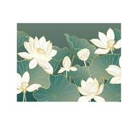 VOSERY Kit de peinture diamant Lotus Golden Line pour adultes, kit d'art diamant pour débutants, kit d'art diamant 5D rond complet, décoration d'intérieur, 40,6 x 30,5 cm, sans cadre