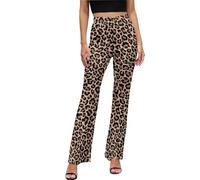 VOSERY Legging évasé pour femme, imprimé léopard marron, pantalon de yoga bootcut avec contrôle du ventre, jambe large, Noir/blanc, XS