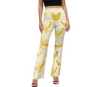 VOSERY Legging évasé pour femme, joli Banana No.1080 Pantalon de yoga bootcut avec contrôle du ventre, jambe large et bas cloche, Noir/blanc, XL