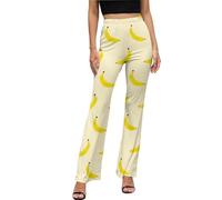 VOSERY Legging évasé pour femme, joli Banana No.1102 Pantalon de yoga bootcut avec contrôle du ventre, jambe large et bas cloche, noir, Taille XL