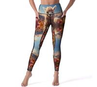 VOSERY Legging taille haute pour femme, alpaga Mountain Meadow Pantalon de yoga doux avec poches, noir, Taille XL