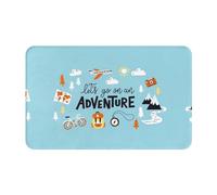 VOSERY Let's Go on an Adventure Tapis de bain doux, absorbant, antidérapant, lavable en machine, 76,2 x 50,8 cm