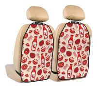 VOSERY Lot de 2 protections de siège arrière - Housse de protection pour siège arrière de voiture avec 3 organiseurs de rangement, tissu Oxford imperméable de qualité supérieure