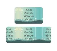 VOSERY Lot de 2 tapis de cuisine antidérapants et lavables pour le sol de la cuisine Motif Not All Those Who Wander are Lost1