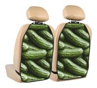VOSERY Lot de 2 tapis de protection pour siège arrière de voiture - Housse de protection amusante en concombre avec 3 organiseurs de rangement, tissu Oxford imperméable de qualité supérieure