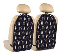 VOSERY Lot de 2 tapis de protection pour siège arrière de voiture - Housse de protection classique pour siège arrière de voiture avec 3 organiseurs de rangement, tissu Oxford imperméable de qualité