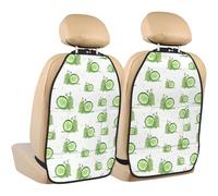 VOSERY Lot de 2 tapis de protection pour siège arrière - Escargots et tranches de concombre pour siège arrière de voiture avec 3 organiseurs de rangement, tissu Oxford imperméable de qualité