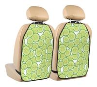 VOSERY Lot de 2 tapis de protection pour siège arrière - Tranches de concombre pour siège arrière de voiture avec 3 organiseurs de rangement, tissu Oxford imperméable de qualité supérieure