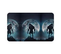 VOSERY Moon Wolf Warrior Tapis de bain doux, absorbant, antidérapant, lavable en machine, 76,2 x 50,8 cm