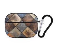 VOSERY Motif carreaux rustiques compatible avec les coques Airpods Pro - Coque mignonne compatible avec Airpods Pro 2, coque en PC compatible avec Airpods Pro 2e génération avec porte-clés