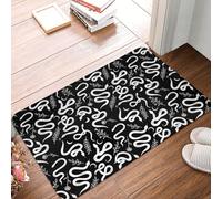 VOSERY Paillasson d'entrée intérieur et extérieur - Croquis simple serpent blanc facile à nettoyer, 40,6 x 61 cm, paillasson toutes saisons, tapis d'entrée extérieur, tapis de terrasse