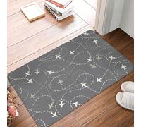 VOSERY Paillasson d'entrée intérieur et extérieur - Routes d'avion autour du monde - Facile à nettoyer, 40,6 x 61 cm, paillasson toutes saisons, tapis d'entrée extérieur