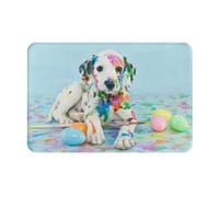VOSERY Paillasson d'entrée intérieur et extérieur - Un drôle de petit chiot dalmatien facile à nettoyer, 40,6 x 61 cm, paillasson toutes saisons pour entrée extérieure, patio