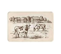 VOSERY Paillasson d'entrée intérieur et extérieur - Vaches à la ferme facile à nettoyer, 40,6 x 61 cm, paillasson toutes saisons pour entrée extérieure, patio
