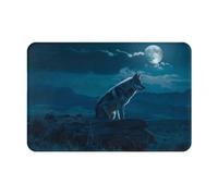 VOSERY Paillasson d'intérieur et d'extérieur - Loup de nuit solitaire facile à nettoyer, 40,6 x 61 cm, paillasson toutes saisons pour entrée extérieure, patio