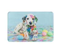 VOSERY Paillasson intérieur et extérieur - Petit chiot dalmatien facile à nettoyer, 40,6 x 61 cm, paillasson toutes saisons pour entrée extérieure, patio