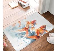 VOSERY Paillasson intérieur et extérieur - Trois poissons rouges - Paillasson d'entrée facile à nettoyer, 40,6 x 61 cm, toutes saisons, tapis d'entrée extérieur