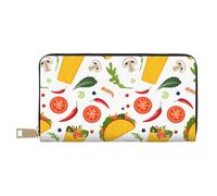 VOSERY Portefeuille en cuir pour femme, portefeuille à deux volets, portefeuille multi-cartes, poulet rouleau de bacon, portefeuille pour femme, long sac à main